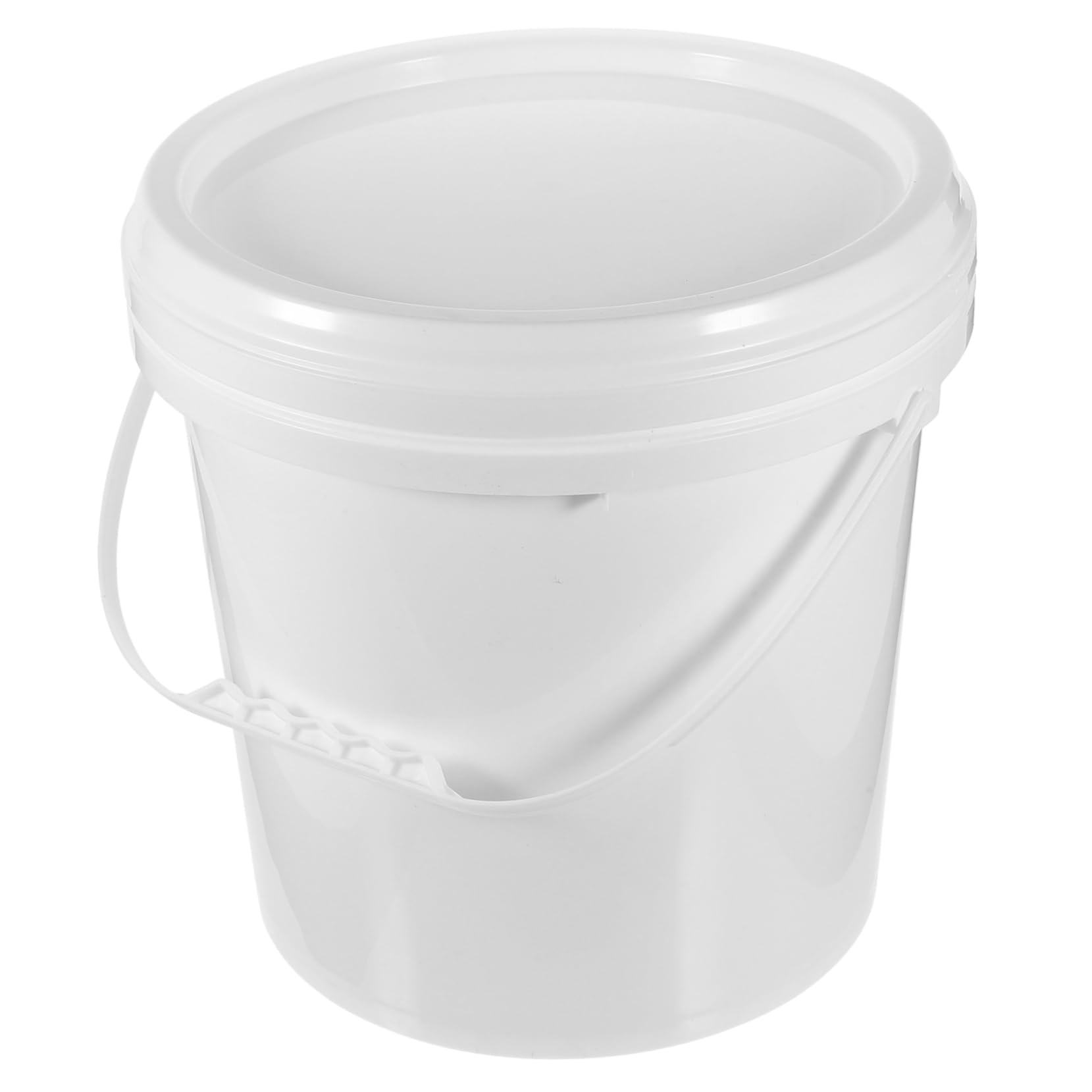 Cubo de Pintura Blanco Hdpe con Tapa 10 L, Asa y Diseño Elegante
