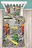 edredon lego ninjago Tamaño: 1 funda de edredón individual de 135 x 200 cm y 1 funda de almohada de 48 x 74 cm