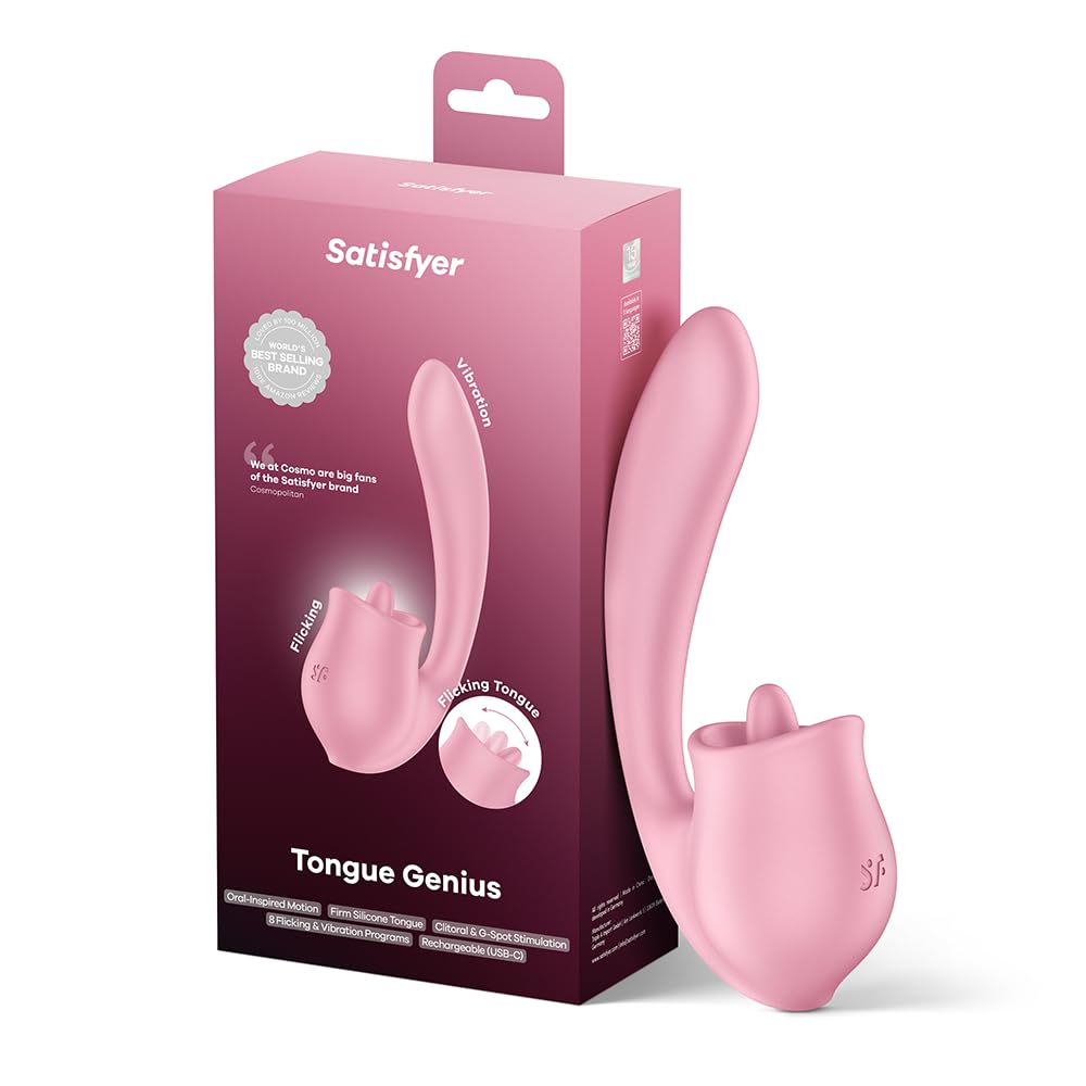 Satisfyer Tongue Genius Tongue Vibrator & Rabbit Vibrator for Clitoris &