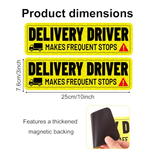 Image of 4pcs Delivery Driver Car Magnet Signs Reflective Decal (2 Design)