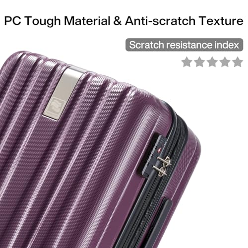 Image of Hanke 14 Inch Underseat Carry On Luggage with Wheels Hard Shell Suitcases Lightweight Small Luggage for Weekender Mini Suitcase Carry On Bag Travel Luggage for Travel Rolling Suitcase.(Purple)