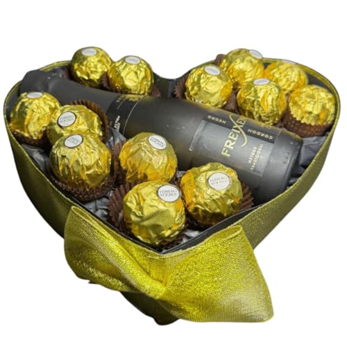 Donda's House® Bombones FERRERO. Cesta Navidad. Regalo original Navidad. Ferrero Rocher. Bombones Ferrero Rocher. Regalo pareja. Regalos originales mujer, cumpleaños, aniversario, Navidad.