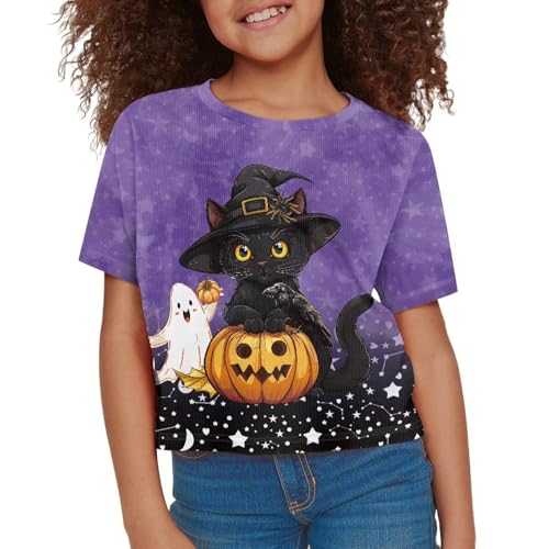 Image of Kids Crop Top Short Sleeve T-Shirts for Girls Size 5-14