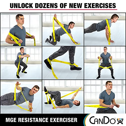 Cando Multi-Grip 6 Foot Exercise Resistance Band With Hand/Foot Loops For Total Body Workouts, Training, Rehab, Stretching And Therapy. Silver, Difficulty Level–Xx Heavy, Resistance 10 Lbs.-25 Lbs. #TOP5