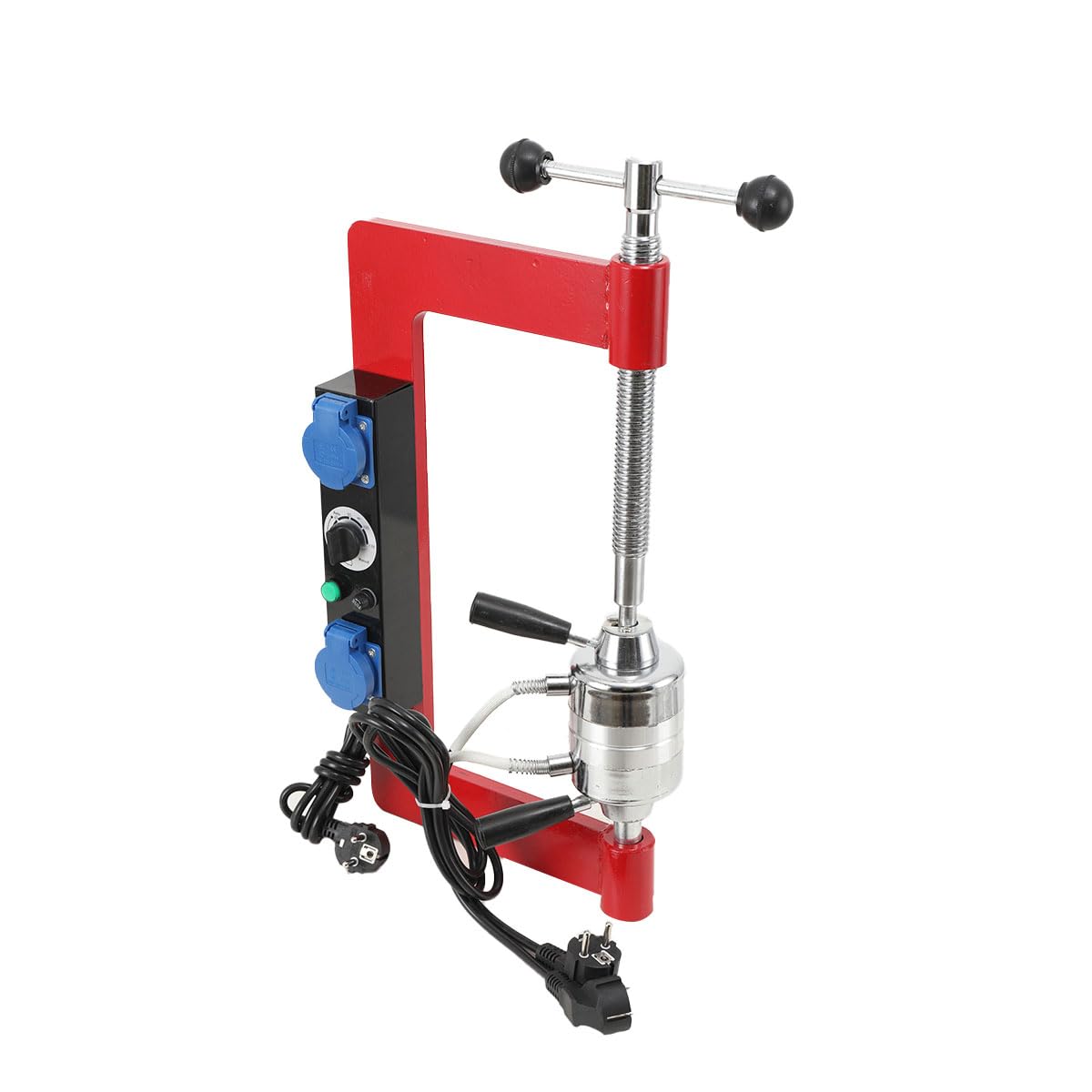 Macchina Per La Riparazione Del Riscaldamento Dei Pneumatici 2×500W, Temperatura 140℃-165℃, Timer 0-120 Min, Area 10-80 Mm, Con 8 Stampi, Ideale Per Garage E Meccanici