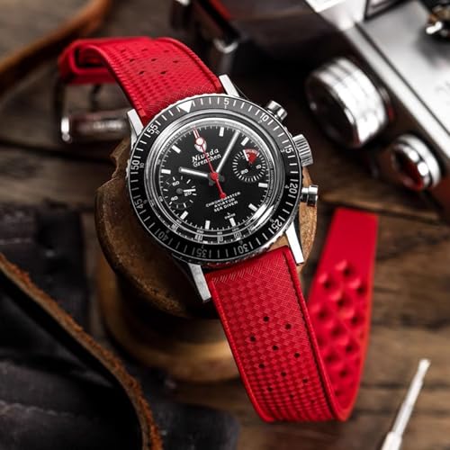 Image of FKM Rubber Watch Bands Tropical Style Quick Release Fluororubber Watch Strap 18mm 20mm 22mm Universal Soft Breathable Durable Sporty FKM Rubber Replacement Band Strap for Men Women