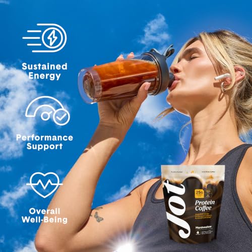 Image of Jot Protein Iced Coffee - 25g Grass-Fed Whey, Only 5 Ingredients - 150mg Caffeine, 3g Added Sugar, No Artificial Sweeteners - Mix with Water, Milk or Smoothie - Marshmallow (15 Servings)