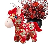 Genérico Caballo De Peluche - Suave Y Relajante para La Hora De Dormir Tradicional - Muñeca De Peluche del Año del Caballo | para Coleccionistas Novia Niños Niñas Hermanas Sofá Cama Sillón Escritorio