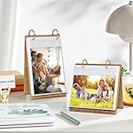 5x7 Photo Frames Wooden Flip Photo Album 5x7 Pictures on Stand Vertical Display for Tabletop, with 60 PVC Pockets - Image 4