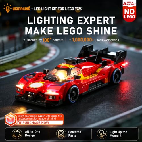 Image of LIGHTAILING Led Light Compatible with Lego-77261 Ferrari 499P - Easy Install, Hidden Wiring, Home Decor & Gift-Ready (Model Not Included)