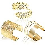 3 Pieces Wide Cuff Bangle Bracelet Set for Women Armband Adjustable Wrist Cuff Wrap Bracelet Polishe