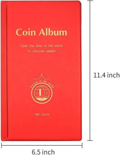 Miniatura 8 de AITIME 180 bolsillos suministros de colección de monedas, soportes para coleccionistas, álbum de coleccionista adecuado para monedas de diámetro