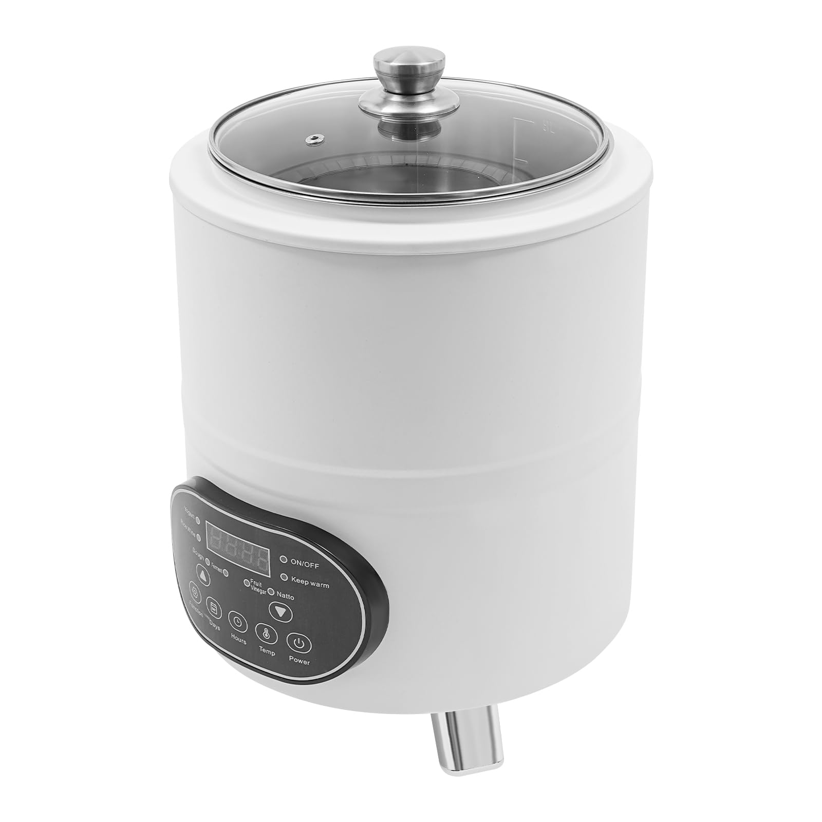 Máquina de yogur, máquina automática de yogur con temperaturas y temporizador, máquina inteligente de yogur de 8 litros, rango de temperatura ajustable de 25 a 80 °C, para vinagre de fruta, yogur