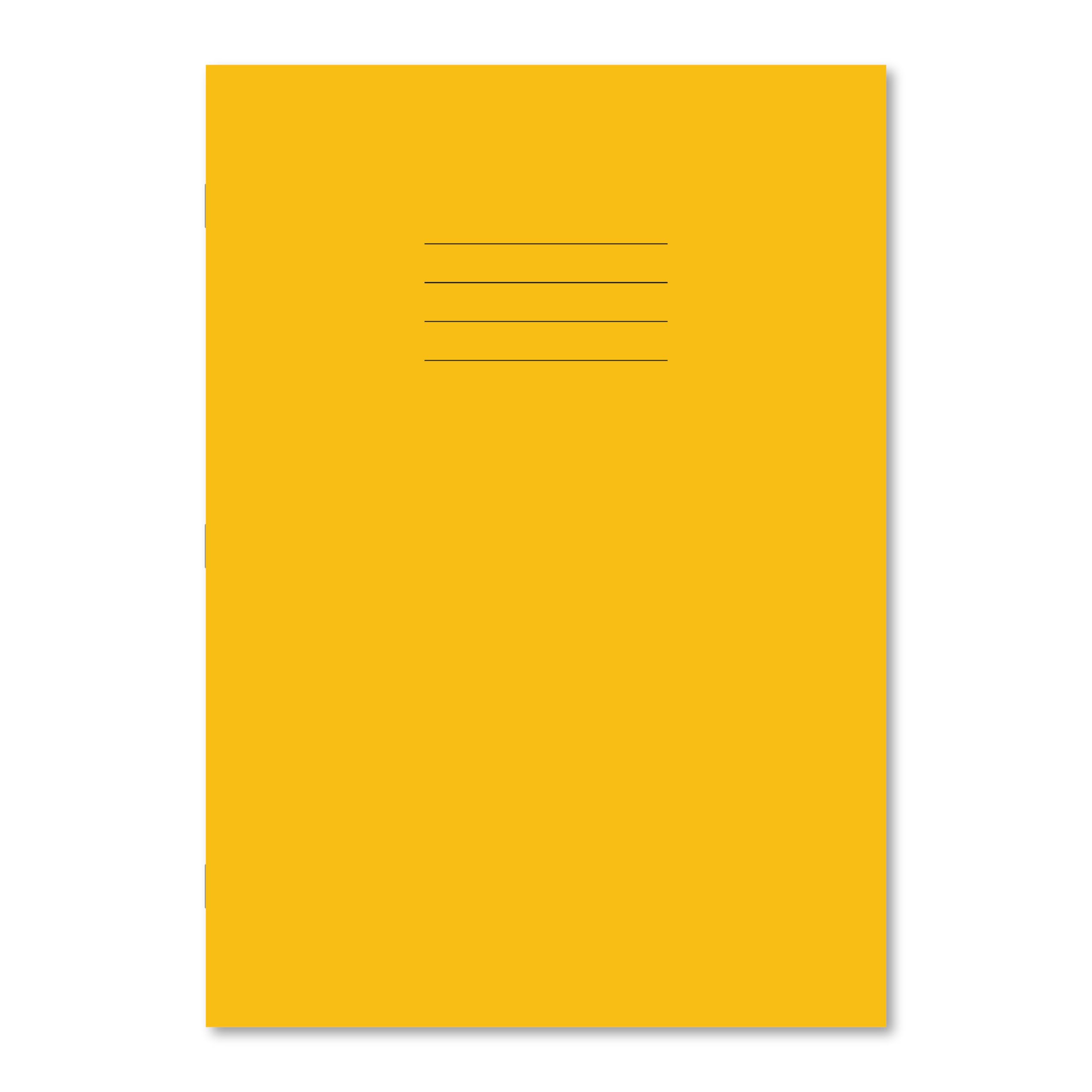 Hamelin A4 Exercise Book Stapled, Ruled with Margin, Header & Footer, 32 Page, Yellow, 100 Pack
