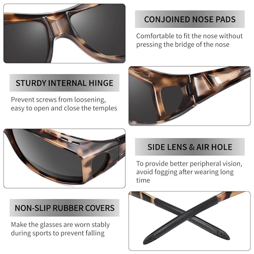Image of URUMQI Polarized Sunglasses Fit Over Glasses for Men Women, Wraparound Sun Glasses UV400 Protection for Driving Fishing