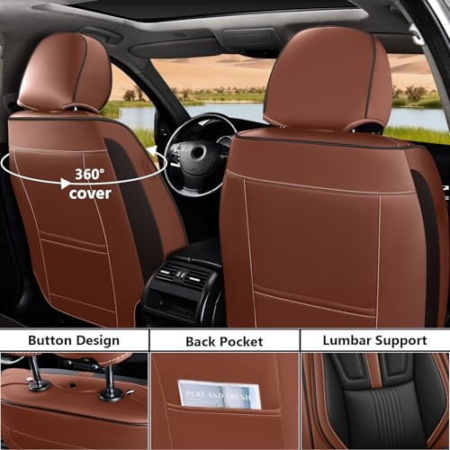 Image of Custom Car Seat Covers for Chevy Blazer 2019-2026,Easy install,Black Brown | nappa leather seat protector,full coverage seat covers,all weather seat cover,waterproof,anti-slip,easy clean,2 seat Standard