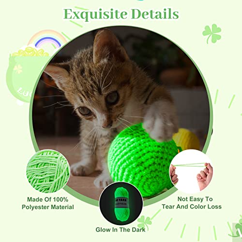 5 Pcs Glow In The Dark Yarn, Thick Glow Yarn Diy Crafts Yarn Sewing Supplies Glow In The Dark For Crochet, Luminous Green Reflective Yarn For Arts Sewing Beginners(55 Yards Per Roll) #TOP3
