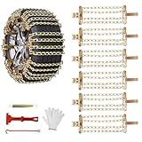 Qoosea Snow Chains for Car & SUV Iron Chain 4 Row Tire Chains Heavy Duty 6Pcs Universal Anti-Slip Chains for Tires Durable Tire Cables Snow Tire Chains