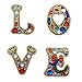 Produktbild Sunnay Diamond Painting, Weihnachtsmann Unterwegs 5d Diamant Painting DIY Weihnachten Mode Stickerei Malerei Kreuzstich Kunstharz Dekoration Kit (Love Schlüsselringe Set, 7X 5.5cm pro Aufkleber)