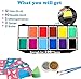Face Paint Kit, Bowitzki 12 Vibrant Colors 2 Glitter 2 Brushes 40 Stencils 2 sponges,Non Toxic Hypoallergenic Water Based FDA Compliant Professional Halloween Makeup Painting Set for Kids