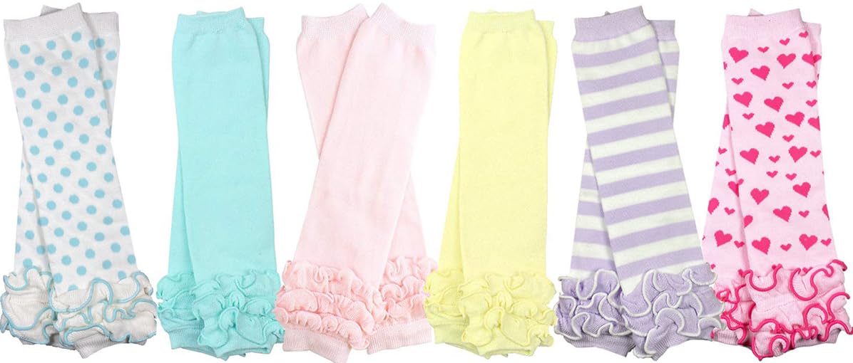 juDanzy Newborn 6 Pack Baby Leg Warmers (Ruffle 6 Pack)