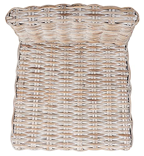Taburete de bar SAFAVIEH Tobie de ratán y madera de mango, acabado gris lavado, altura de asiento 17,7 pulgadas, estilo costero, para cocina, bar o comedor, totalmente ensamblado (modelo BST6500B) miniatura 6