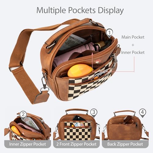 Leather Crossbody Bag for Women,Small Cross Body Trendy Vegan Purses for Women with Adjustable Shoulder Strap4