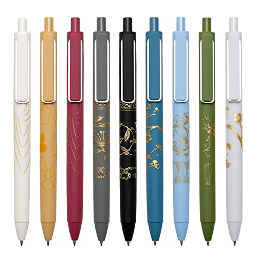 MiSiBao 0.7mm Black Ink Gel Pens Refillable & Retractable Gel Ink Rolling Ball Pens Gilding Process...