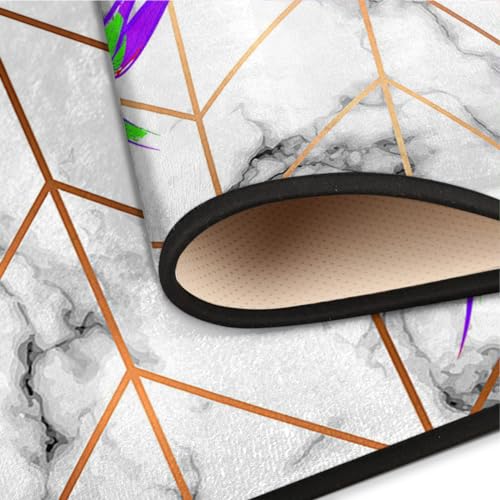 Tapis antidérapant lavable en machine à texture marbrée - 7