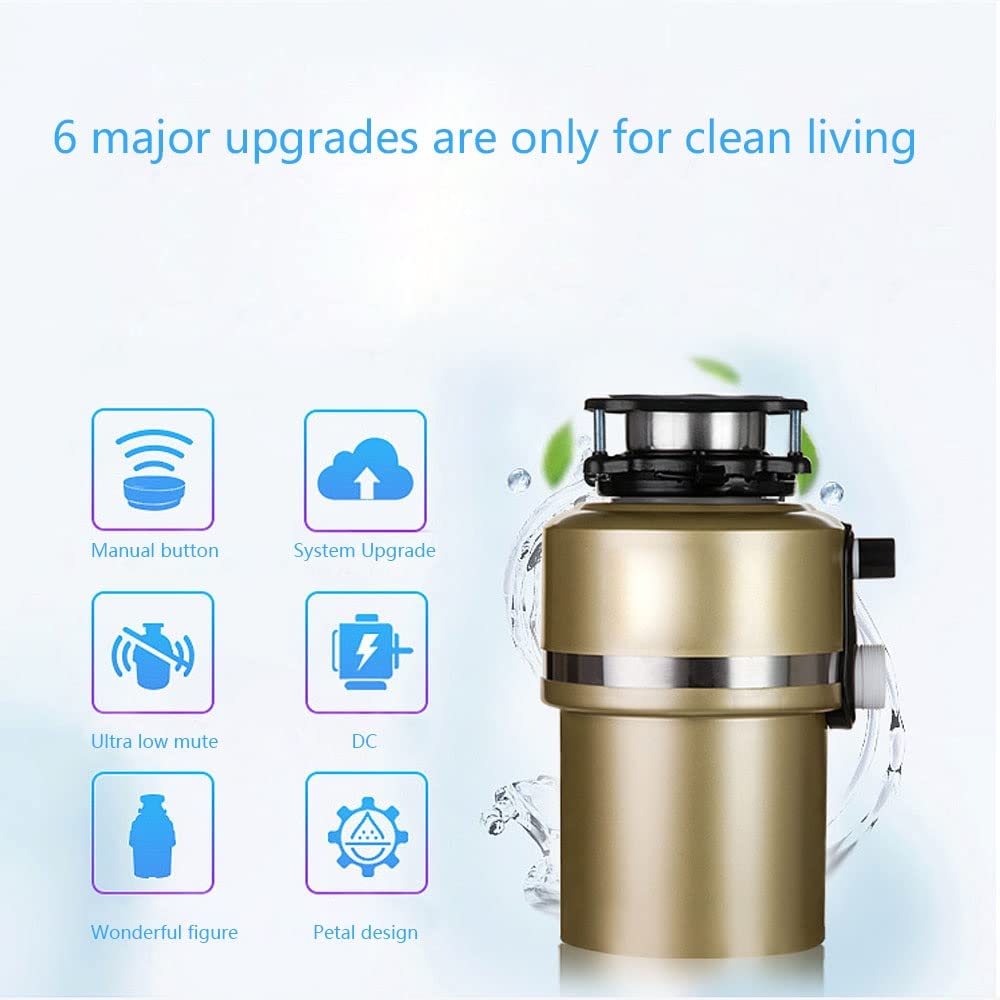 Eliminación De Basura Doméstica Con Cable De Alimentación Alimentación Continua Compacta Triturador De Residuos De Alimentos Triturador De Basura 0.76 HP 1600ML Para ​Residuos De Cocin