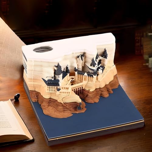 Calendrier 3D 2025 LED interactif avec bloc-notes détachable