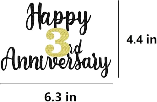 Miniatura 2 de Decoración de pastel con purpurina para el tercer aniversario, decoraciones de fiesta de 3 años, decoración de pastel de aniversario de 3 años,