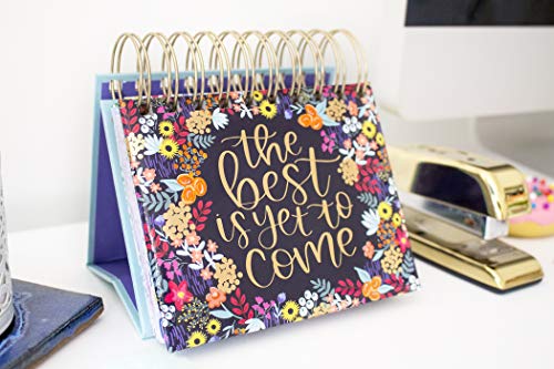 Bloom Daily Planners Undated Perpetual Desk Easel/Inspirational Standing Flip Calendar - (5.25" X 5.5") (The Best Is Yet To Come) #TOP7