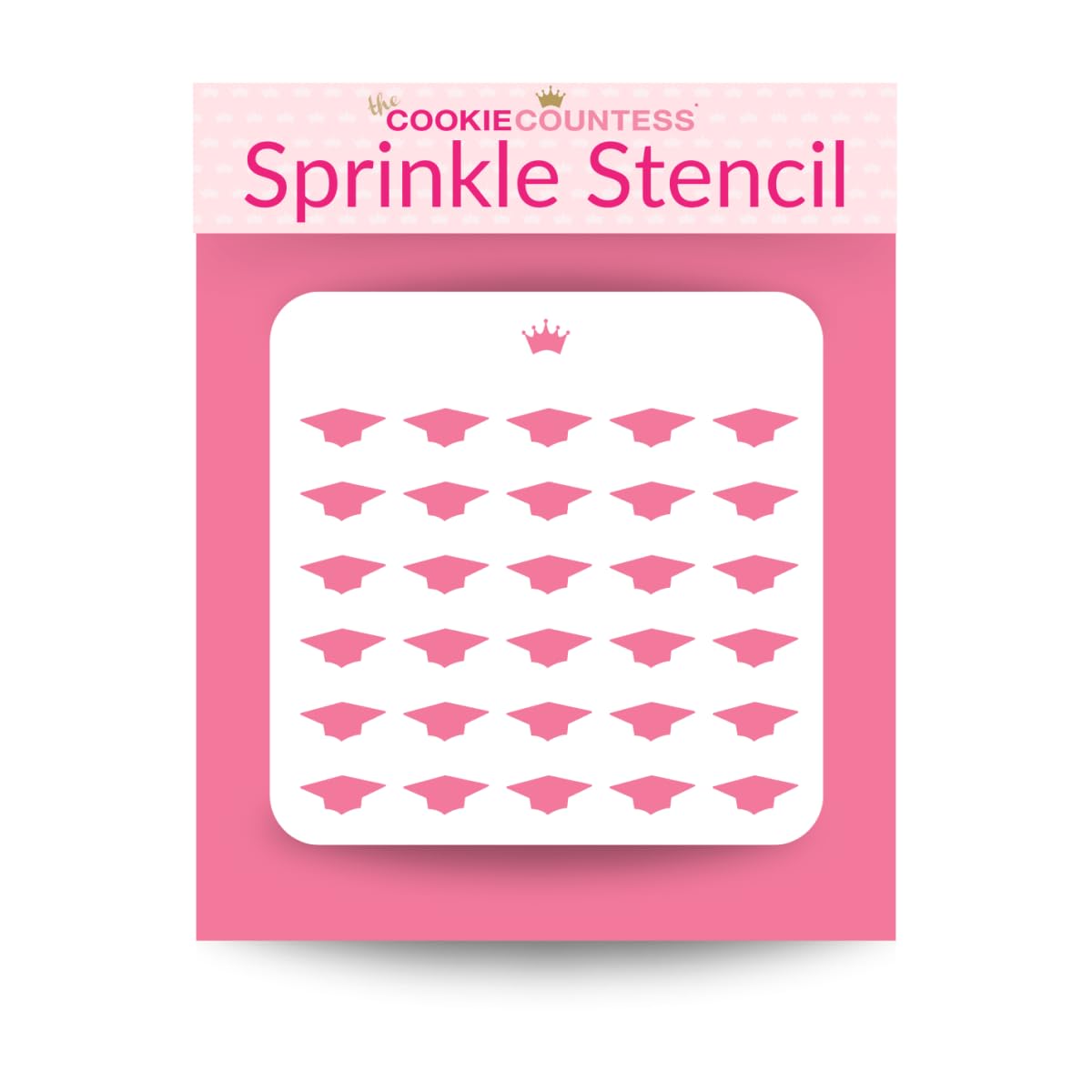 The Cookie Countess Small Grad Cap Sprinkle Stencil