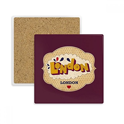 London Stamp coaster absorbant britannique dessous de verre et tasse