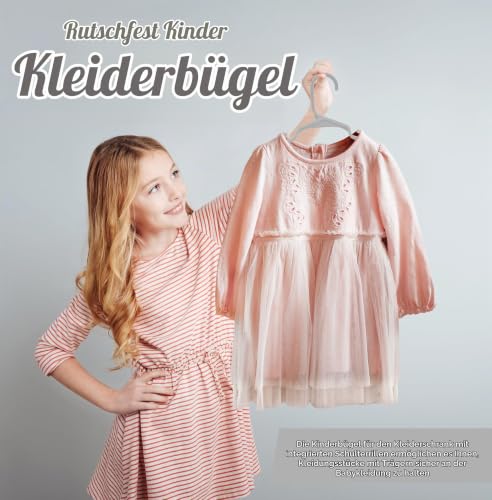 Utopia Home Packung mit 60 Kinderkleiderbügeln - 11,5“ Baby- und Kinderkleiderbügel aus Kunststoff für den Kleiderschrank… – Ansicht 7