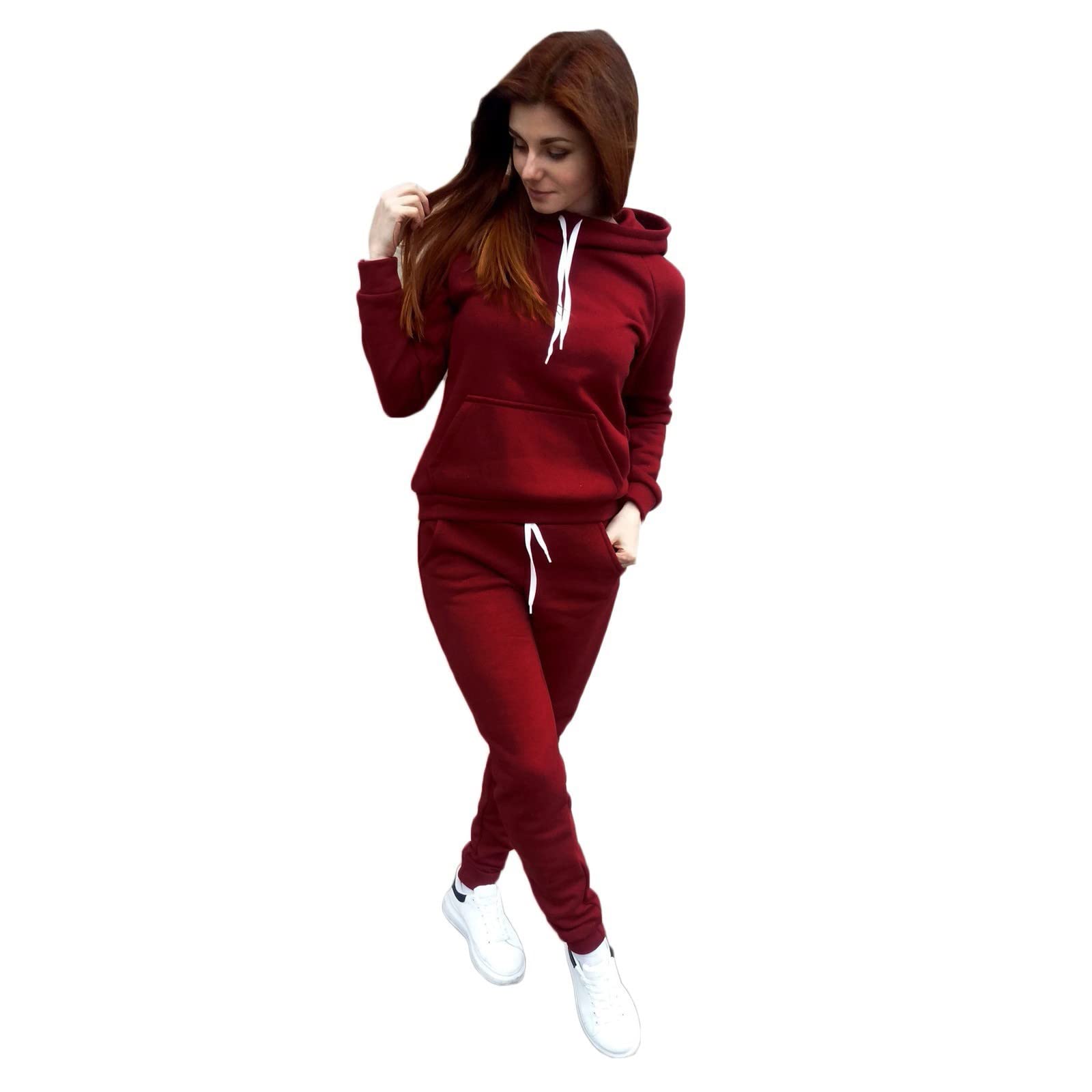 Womens 2 Piece Outfits Lounge Hoodie Sweatsuit Sets Oversized Baggy Fall Pullover Jogger Tracksuit with Pockets