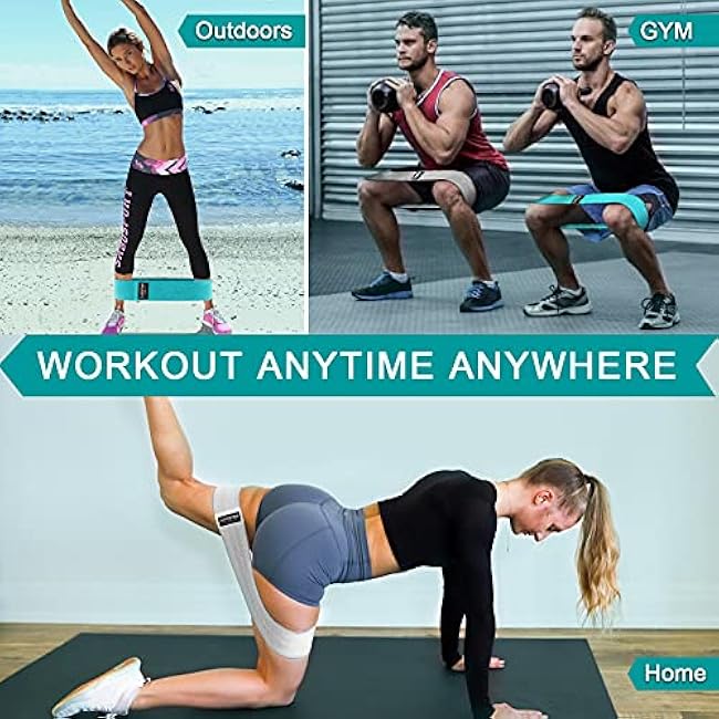 Supertrip Fabric Resistance Bands for Legs and Butt Non-Slip Booty Bands Set for Women/Men Exercise Loop Bands Elastic Workout Fitness Bands Wide Strength Bands