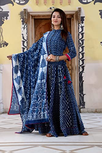 Image of KASHISH HANDICARFT| Women's Bagru hand block printed cotton designer Lehenga choli with mulmul Dupatta for women || Girl |