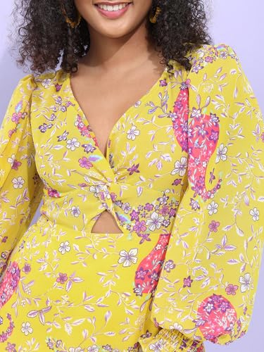 Image of Tokyo Talkies Women's Three-Quarter Sleeves Sweet Heart Neck Printed Dresses | Stylish Dresses | Casual Dresses