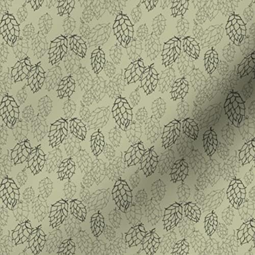 Miniatura 6 de Spoonflower Tela  Flores verdes pálidas con diseño de lúpulo de cerveza y vida campestre impresas en tela de algodón distintiva por The Yard  Coser,