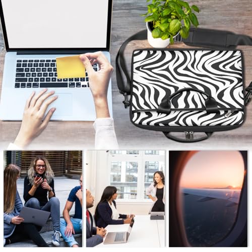 Bolso para laptop con diseño de piel de cebra animal 15 pulgadas miniatura 6