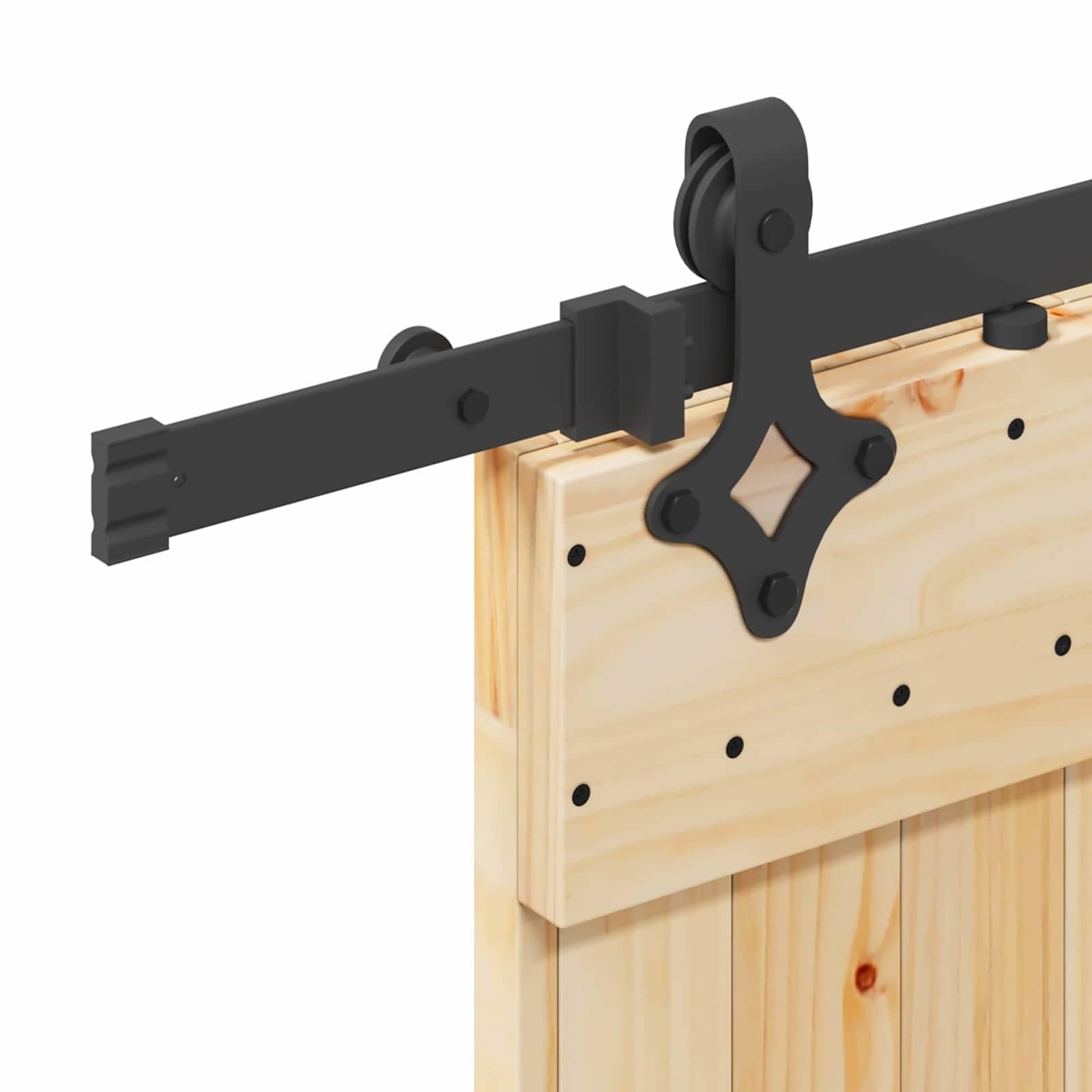 Puerta corredera NARVIK de madera maciza de pino con sistema de rieles, diseño moderno de puerta interior, 95 x 210 cm