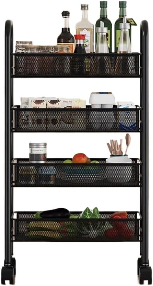 Kitchen Rack Storage Rack Bathroom Bedroom Storage Movable Trolley Storage Rack