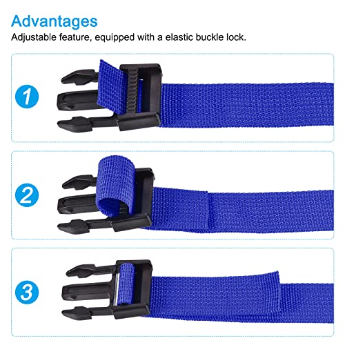 Image of MECCANIXITY Utility Strap with Buckle 1x40 Inch Polyester Quick Release Adjustable Belt for Travel Outdoor Bag Luggage Packing (Blue)