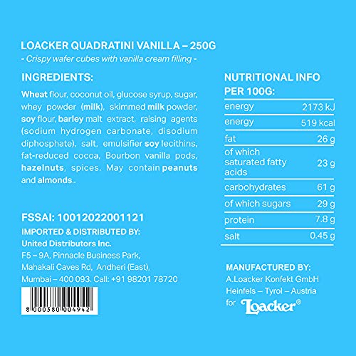Image of Loacker Quadratini Vanilla 250Gram - Italy