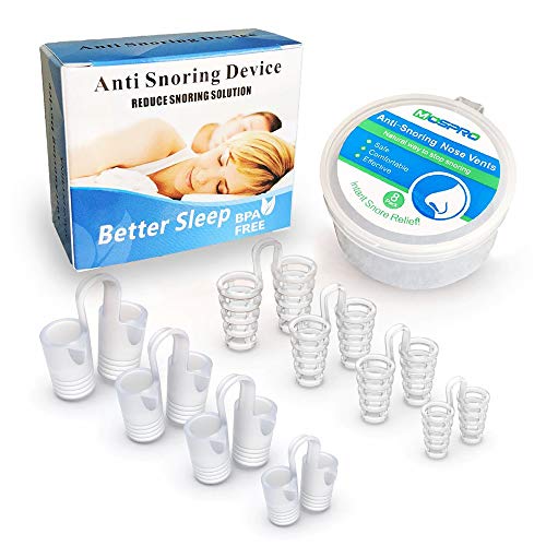 8 Pack Nose Vents to Ease Breathing Anti Snoring Nose Vents with Different Size Breathing Relief Nasal Dilator Includes Travel Case