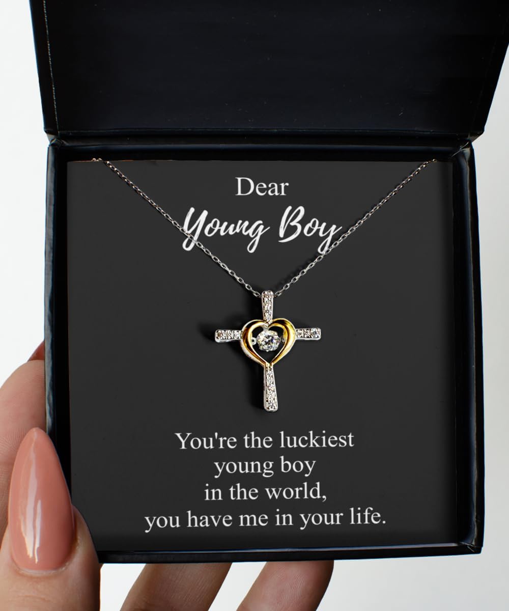 Luckiest Young Boy Necklace Funny Gift Idea In The World You Have Me Sarcastic Pun Pendant Gag Sterling Silver Chain With Box