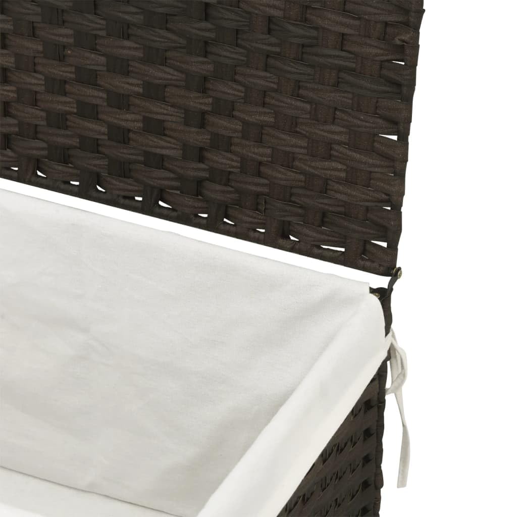 Cesto Biancheria Coperchio Marrone Scuro 55,5x35x34 Polyrattan,Casa e Giardino,Forniture domestiche,Forniture lavanderia,Cesti del bucato-372050
