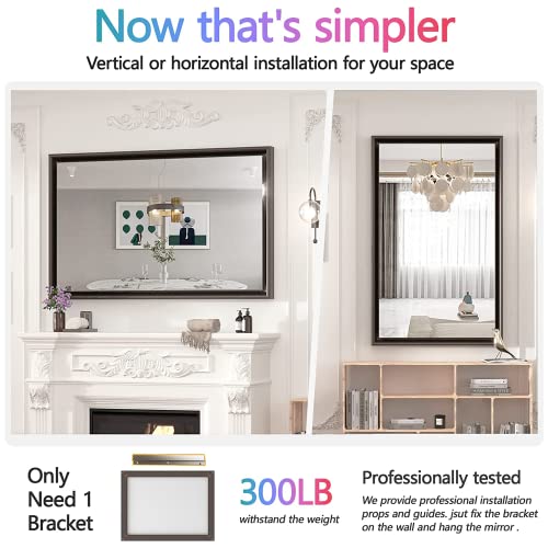Vosuja 48 X 30 Inch Bathroom Mirrors For Wall, Bronze Wall Mirror For Bathroom, Rectangular Bathroom Mirrors With Non-Rusting Aluminum Alloy Metal Frame (Horizontal/Vertical) #TOP3